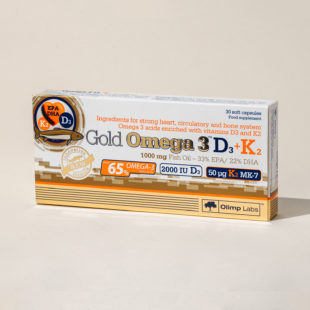 Gold Omega 3 ® D3 + K2:corazón, huesos, cerebro y sistema inmune.